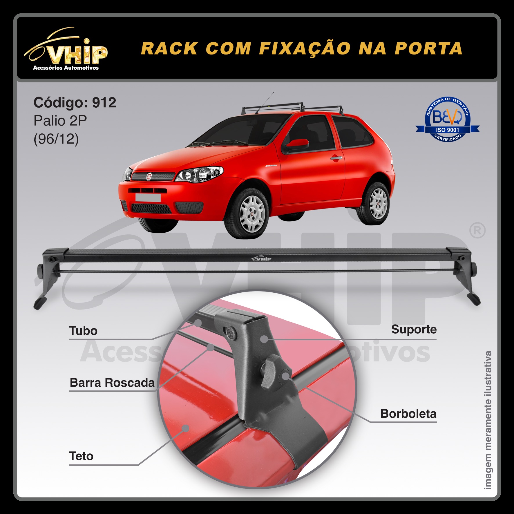 Rack Palio 2 Ptas (96/12) - Fixação Porta